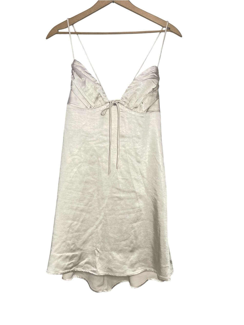 New Princess Polly Cosmo Mini Dress Size 8 Champagne Silky Satin NWT